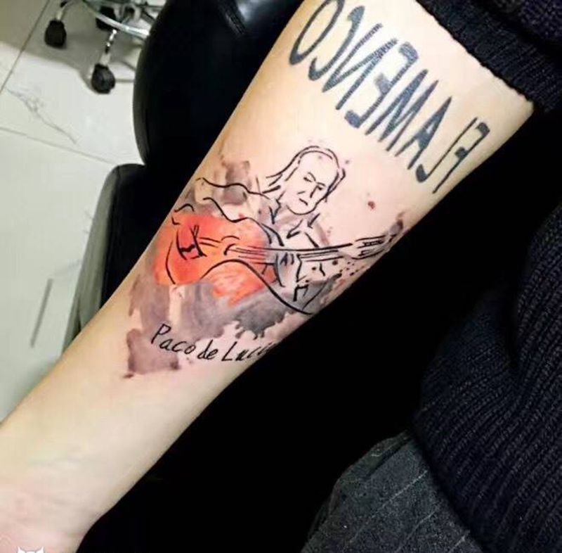 帕卡.德.鲁西亚（paco de lucia）纹身图片