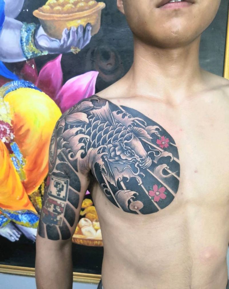 传统半钾纹身图片_新传统纹身图案