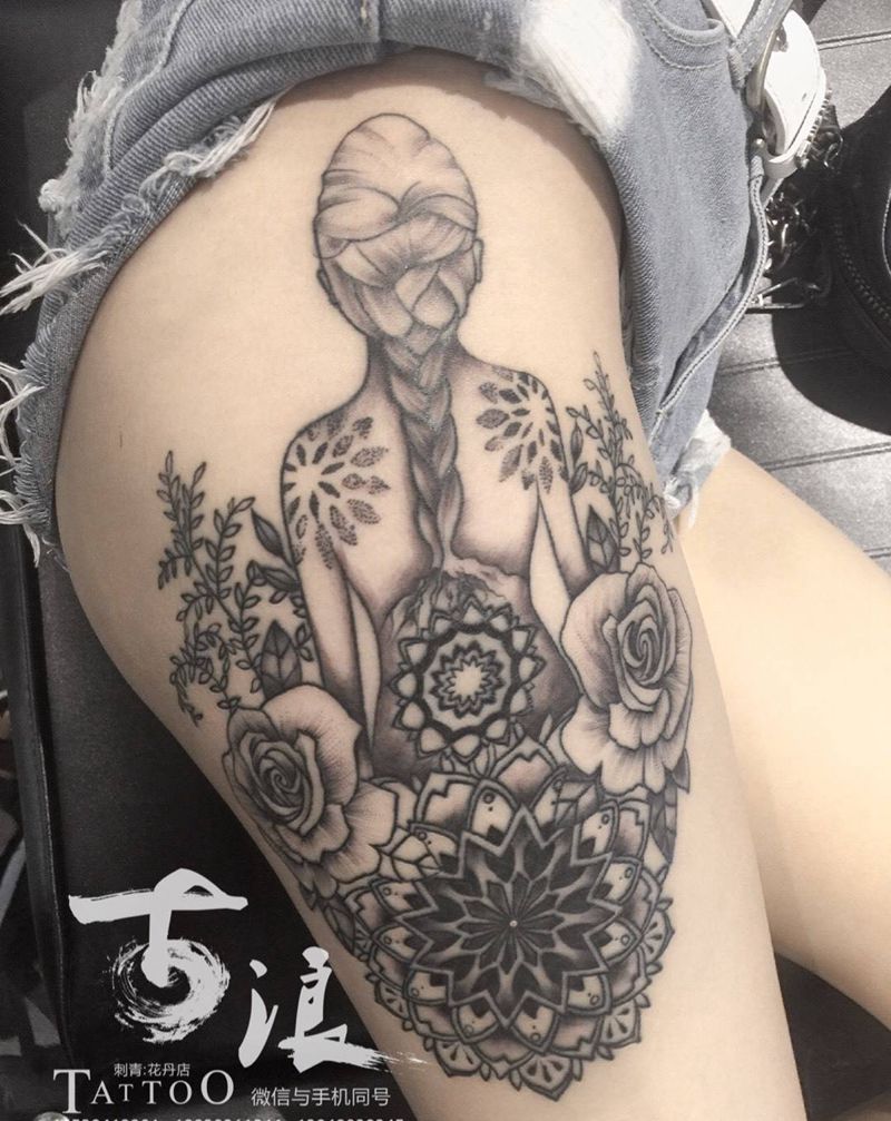 曼陀罗纹身图片_欧美纹身图案