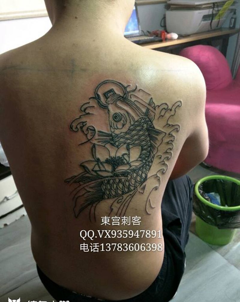 扛不住了。未上色未扩线纹身图片