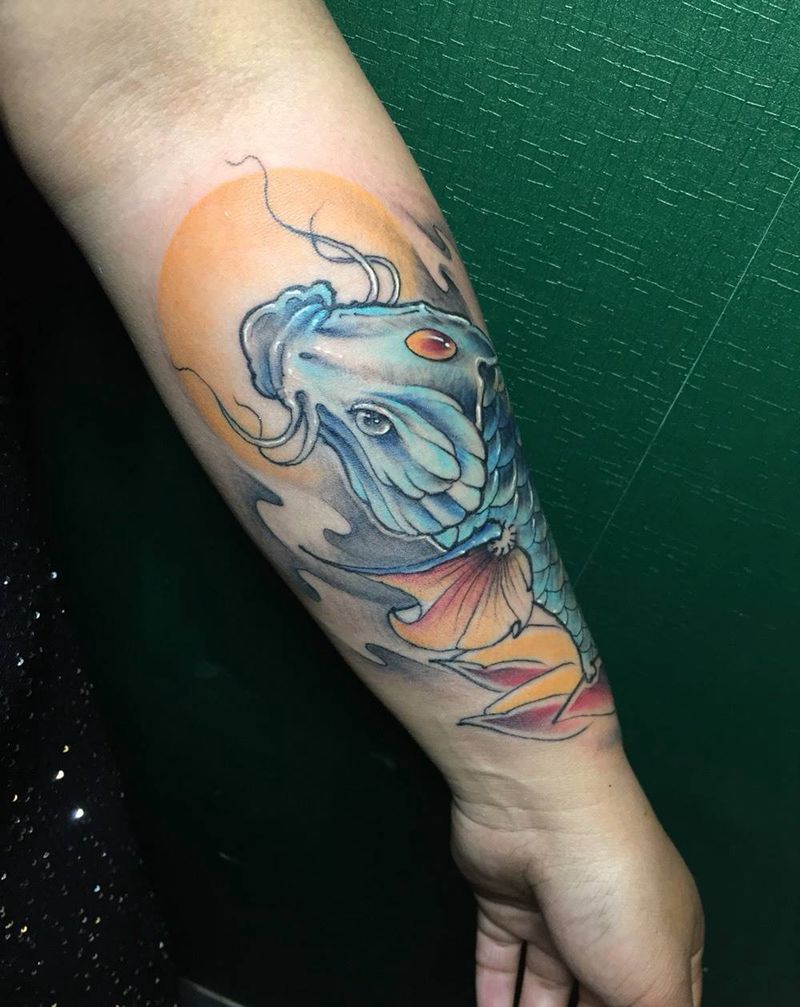 手绘遮盖纹身图片