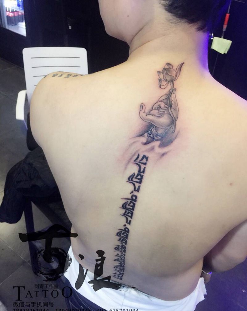 一念成佛 一念成魔纹身图片_传统原创宗教鬼神成品背部纹身图案