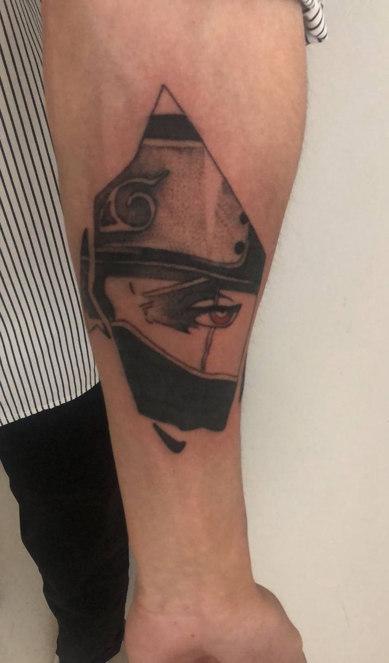 火影忍者—卡卡西纹身图片_手臂点刺人物纹身图案