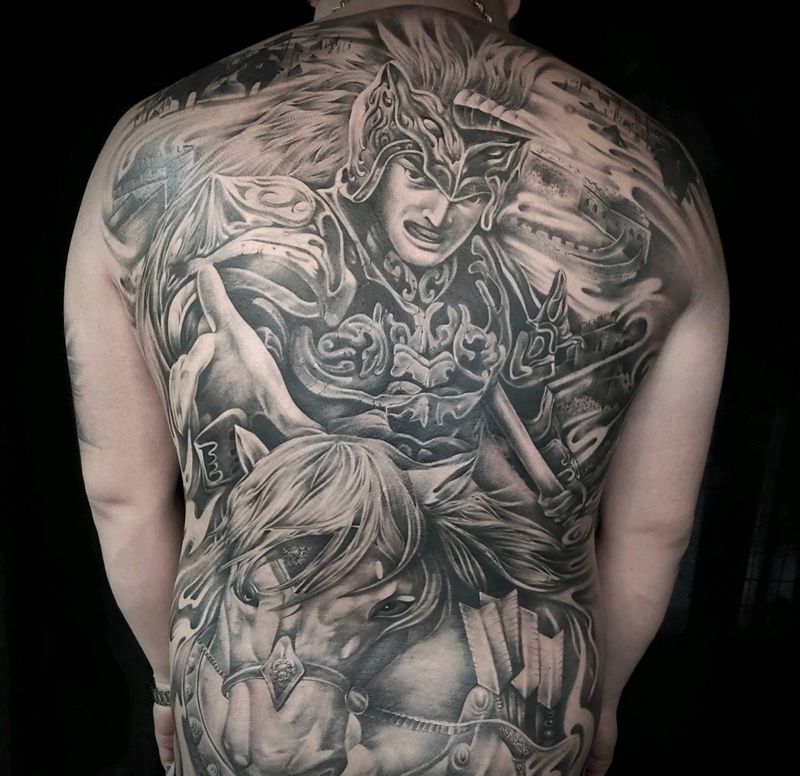 赵子龙。纹身图片_欧美写实新传统纹身图案