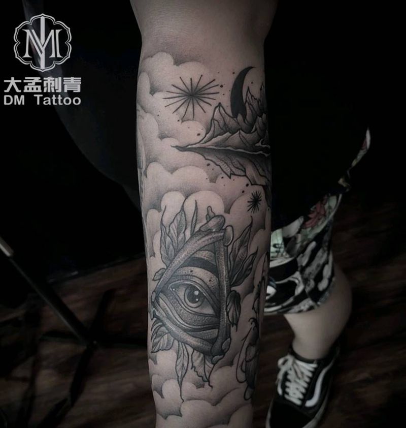 小图拼小臂纹身图片_点刺纹身图案