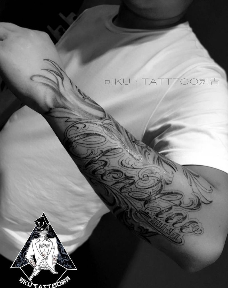 花纹身图片_成品手臂欧美图腾原创纹身图案