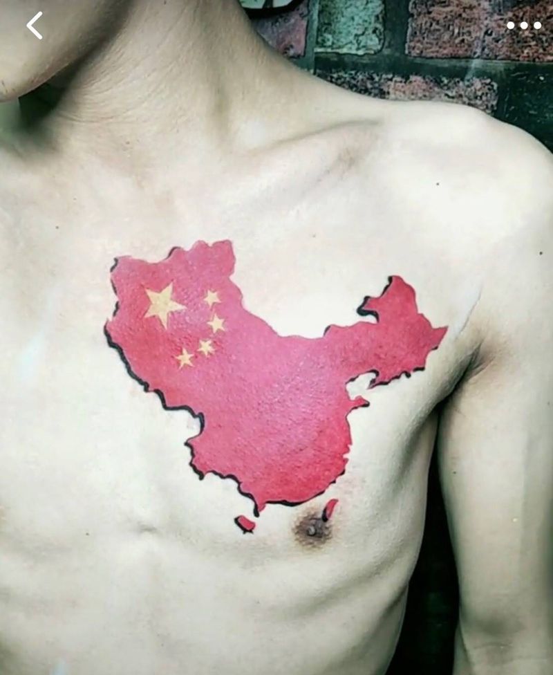 中国地图纹身图片