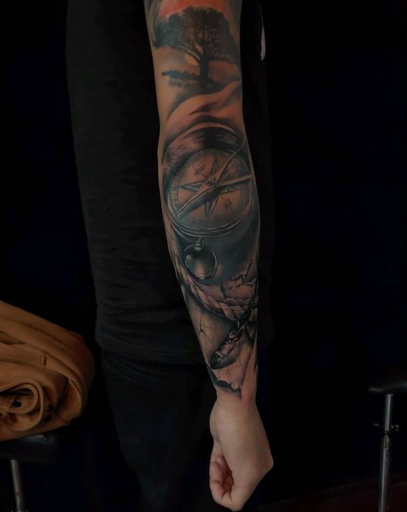 欧美写实花臂纹身图片_欧美写实纹身图案