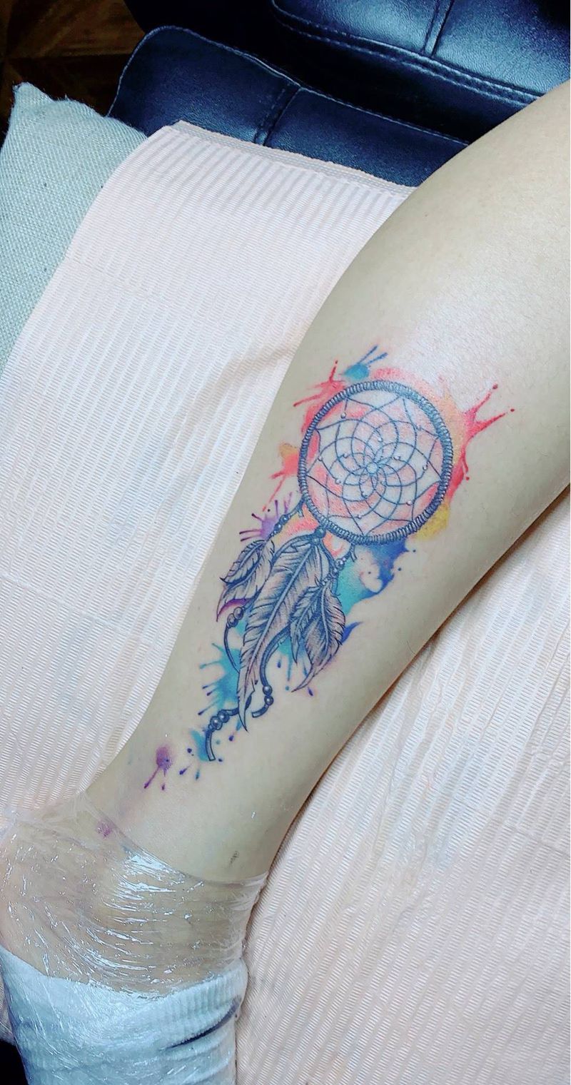 捕梦网纹身图片