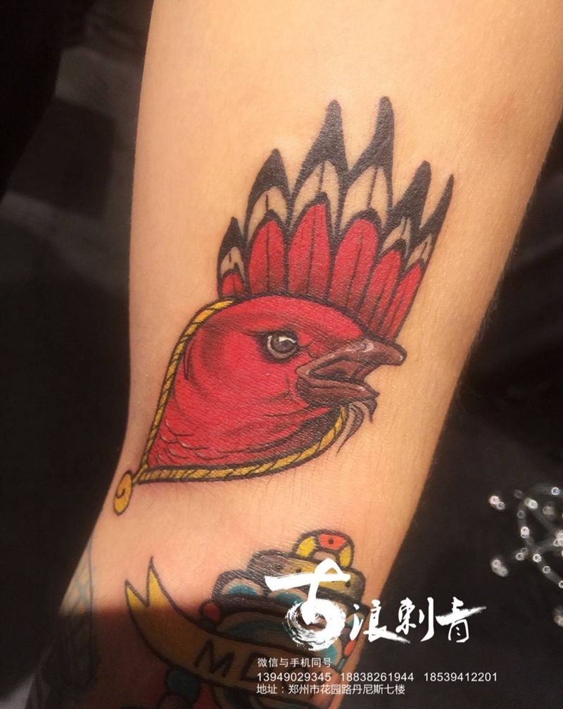 欧美花臂拼接纹身图片_old school纹身图案