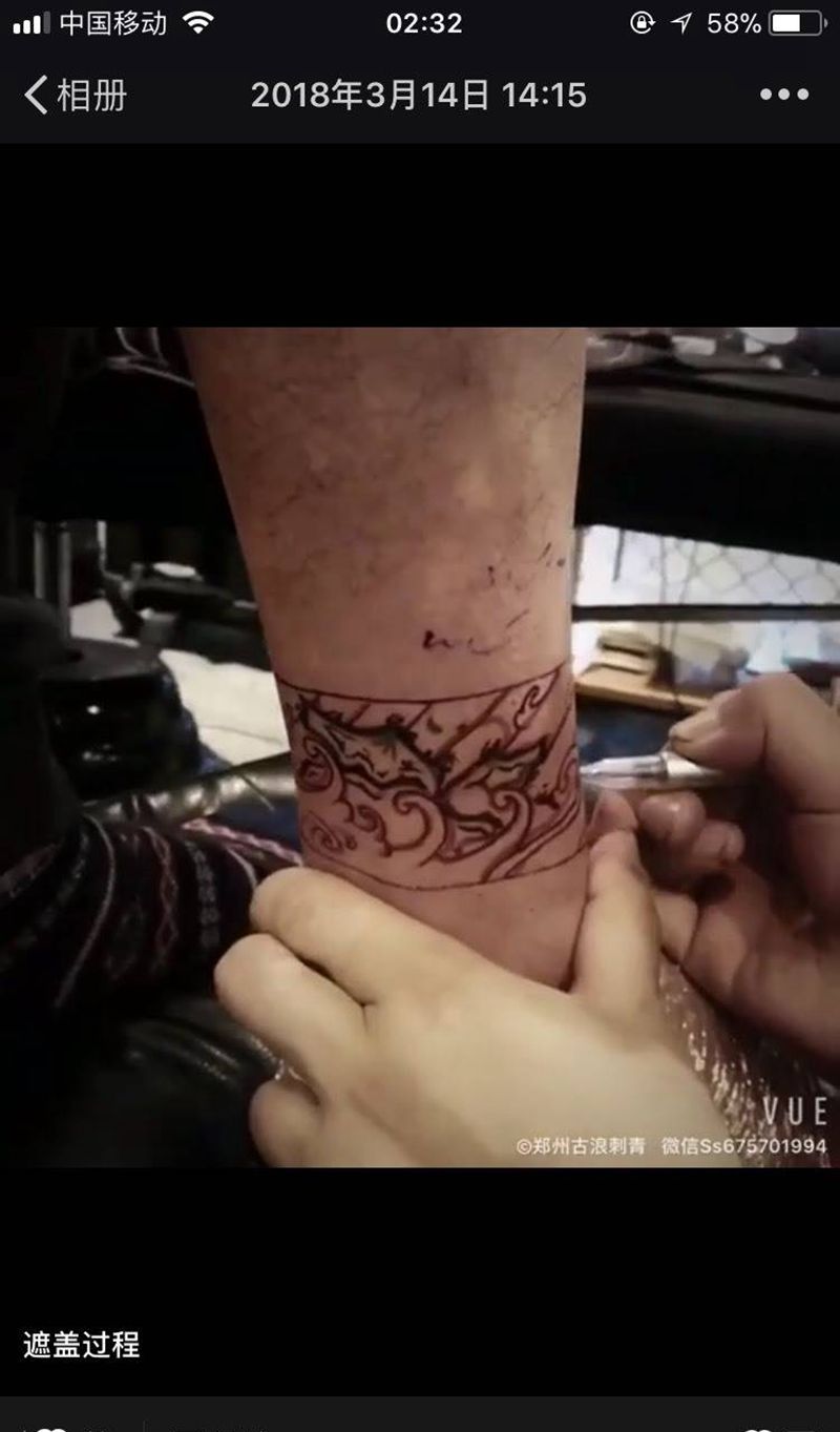 水浪 遮盖纹身图片