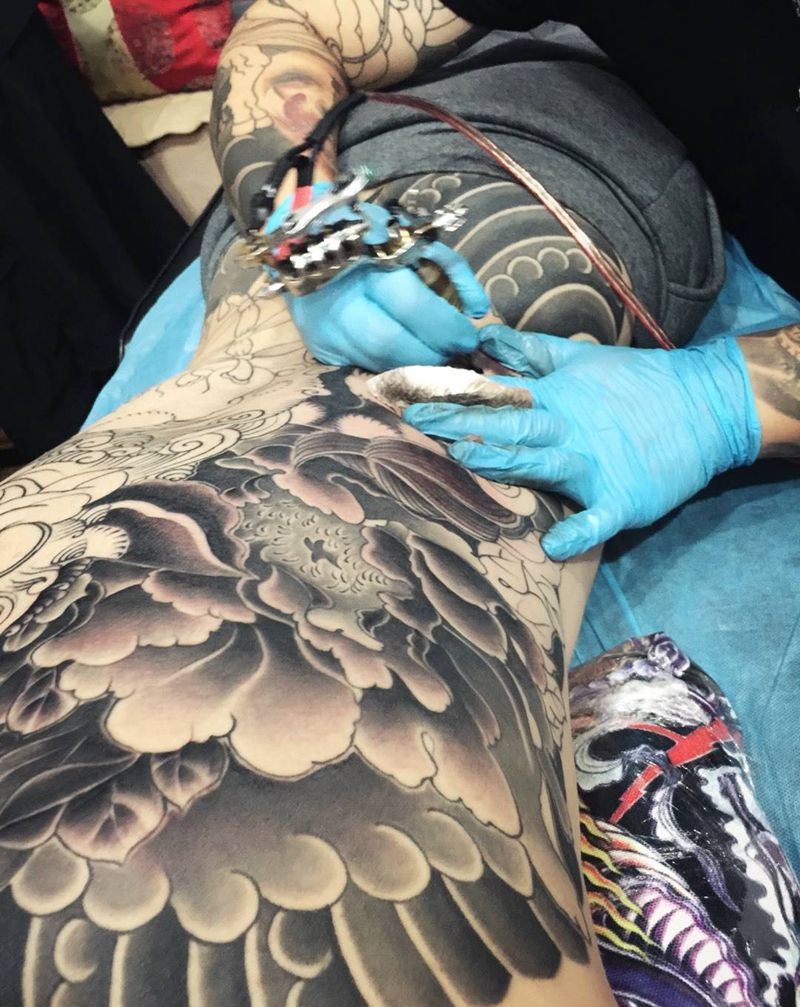 进度～纹身图片_背部腰部腿部传统习俗清新国画人物动物鬼神纹身图案