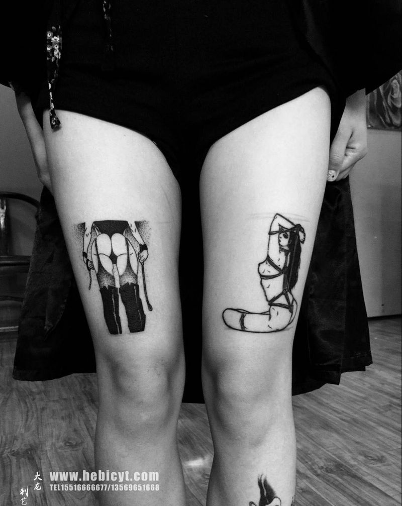 生日礼物纹身图片_成品腿部清新欧美图腾几何纹身图案