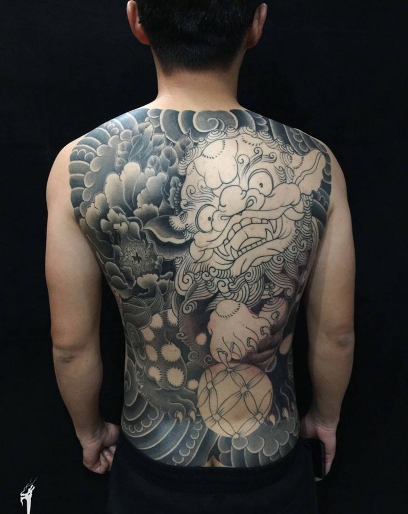 目前进度～纹身图片_成品颈部肩部传统动物风景宗教鬼神腰部背部纹身图案