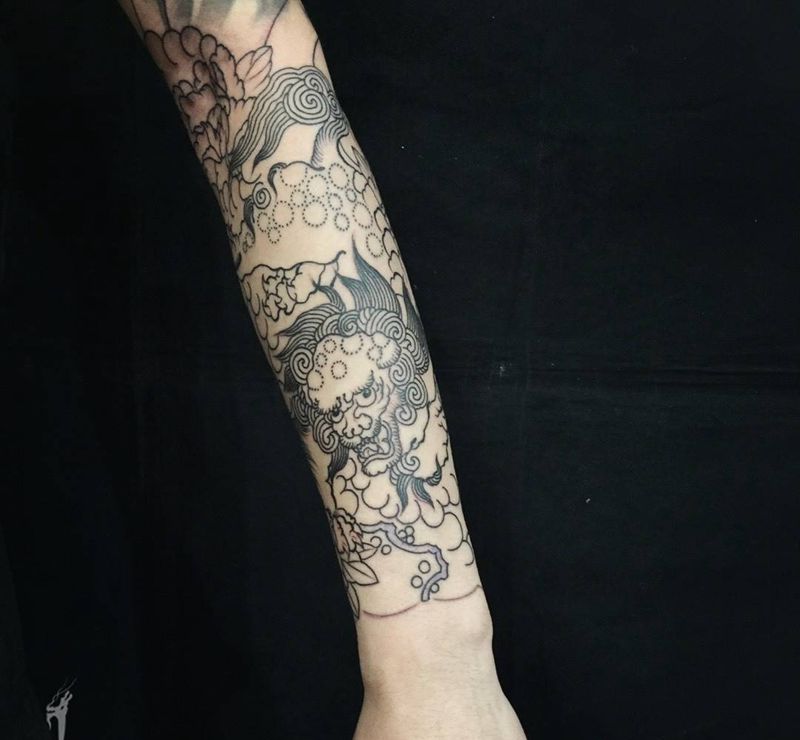 花臂修改进度～纹身图片