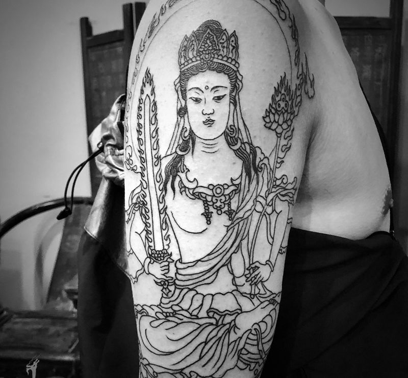 今日进度～纹身图片_手臂老传统纹身图案