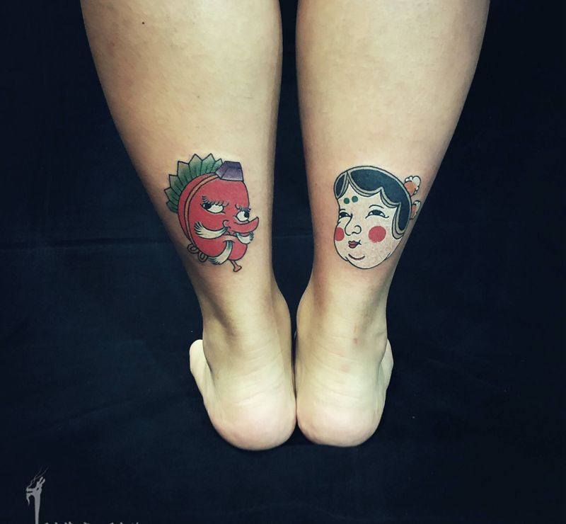 今日小刺～纹身图片_脚部老传统纹身图案