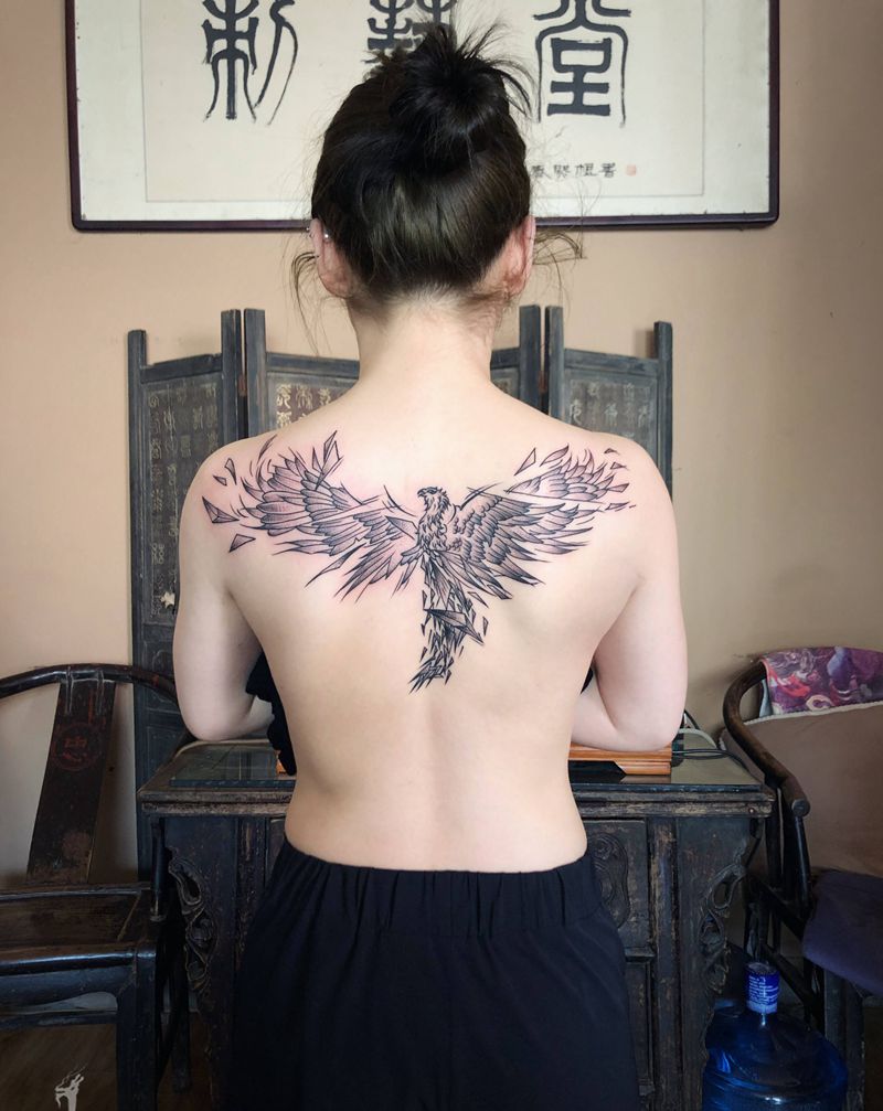 刺青调子跨度太大 有种坐过山车纹身图片_背部点刺纹身图案