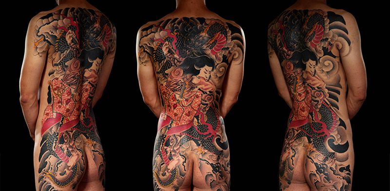 早期修盖 大概在14-15年之纹身图片_背部老传统纹身图案