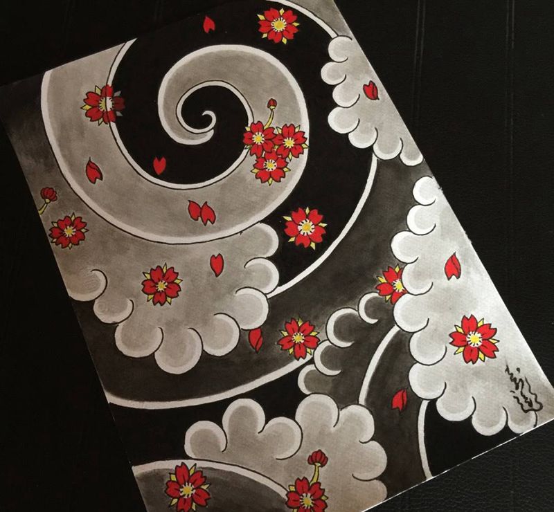 早课～纹身图片