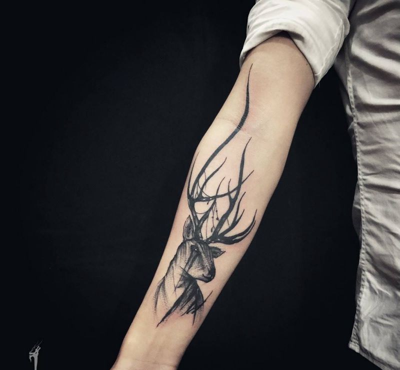 刺艺堂-刺林今日点线作品～纹身图片