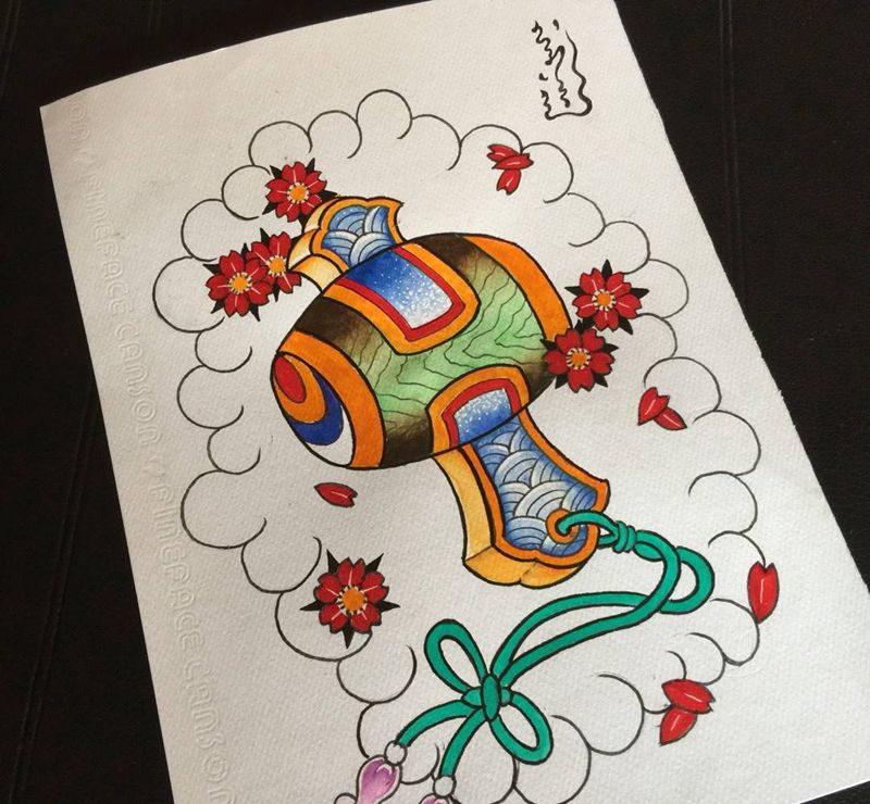 早课～纹身图片