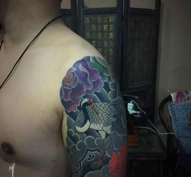 今日花臂进度～纹身图片