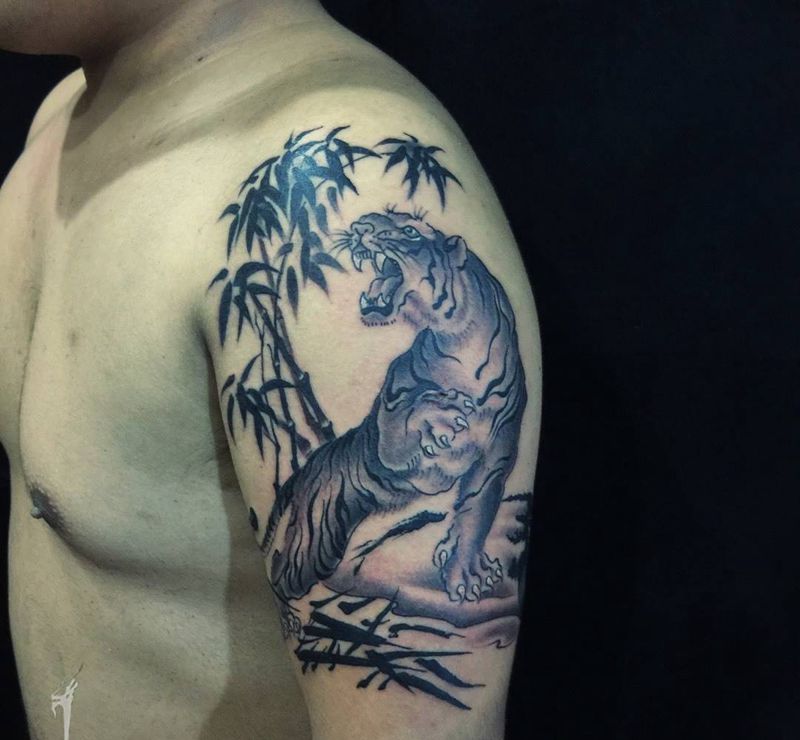 大猫收尾～[再见]纹身图片