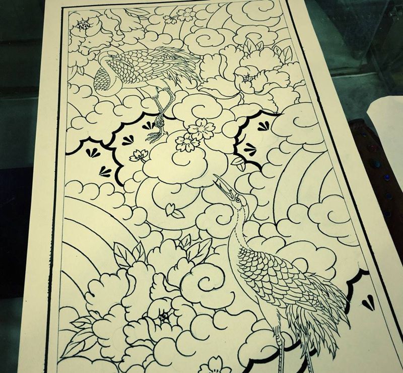 这个时间画稿还是很安静的纹身图片