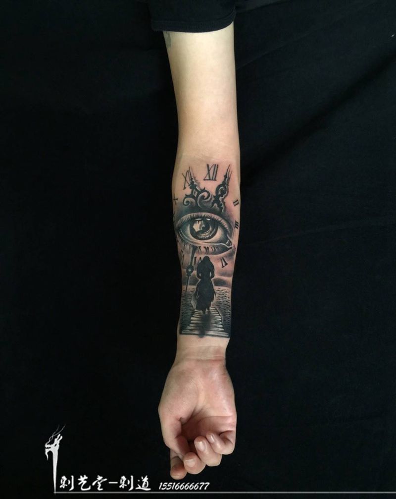 刺艺堂-刺道昨日小作 做久了传统  偶尔换种风格也蛮好～[嘿哈]纹身图片