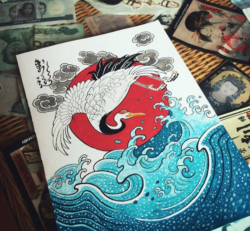 早课～纹身图片