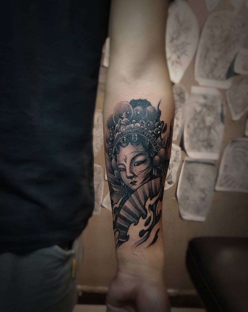 花旦纹身图片_手臂纹身图案