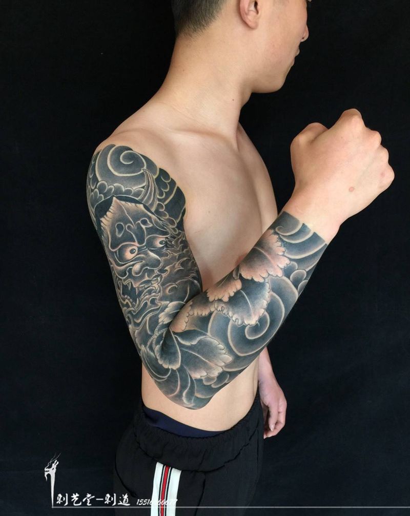 即兴手绘 原创花臂纹身图片