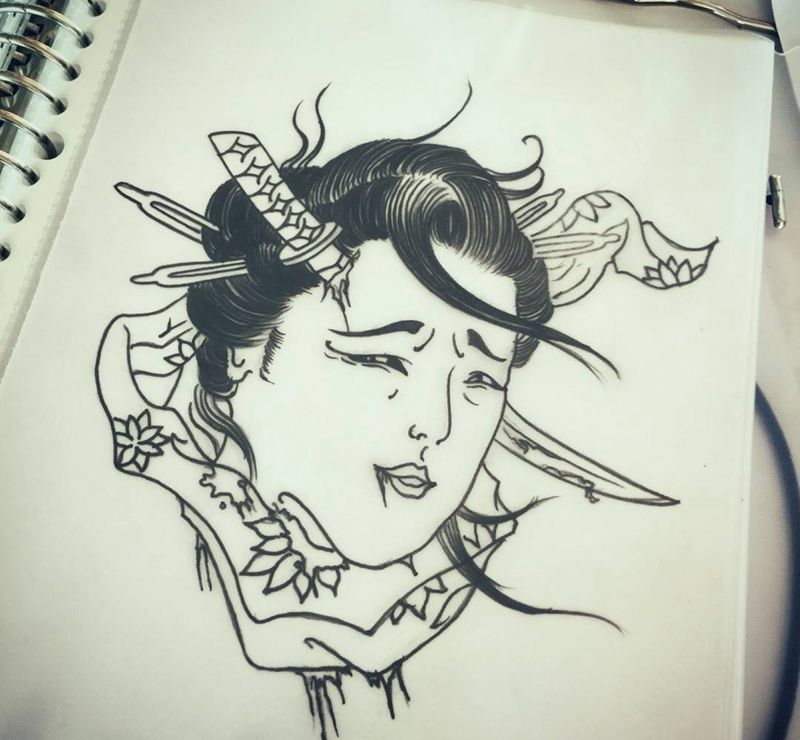 早课～纹身图片