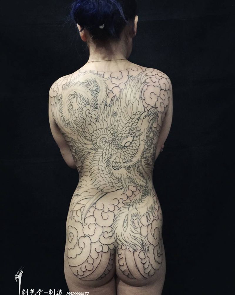 今日进度 线条已完成 耗5⃣️小时～纹身图片