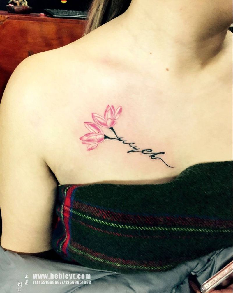 并蒂莲纹身图片