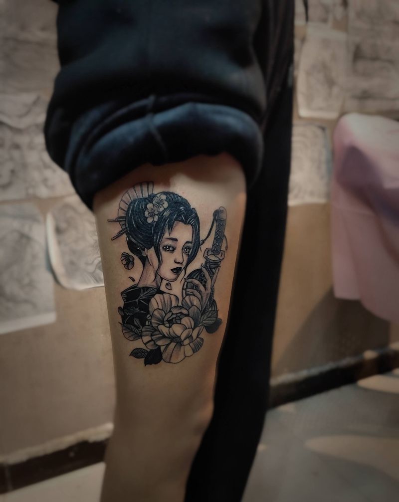 1纹身图片_腿部纹身图案