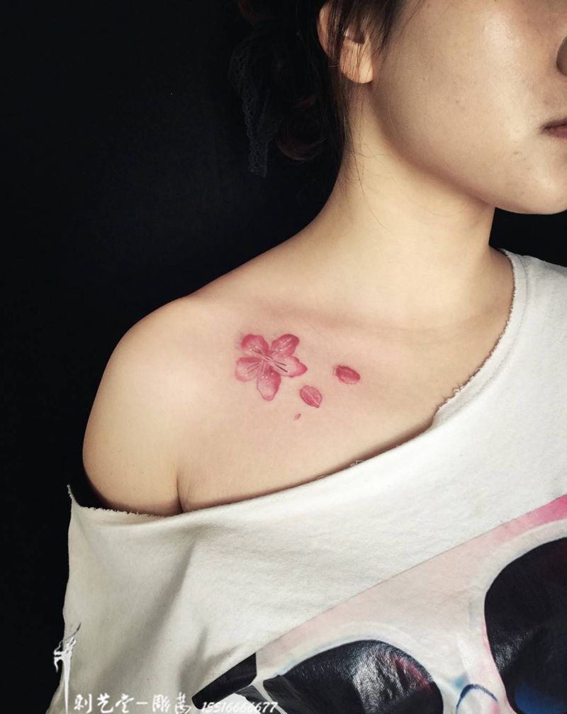 春来花自开  花开春要来哈～纹身图片