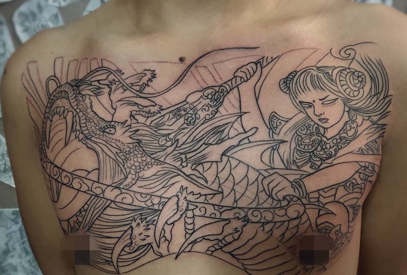 。纹身图片_胸部纹身图案