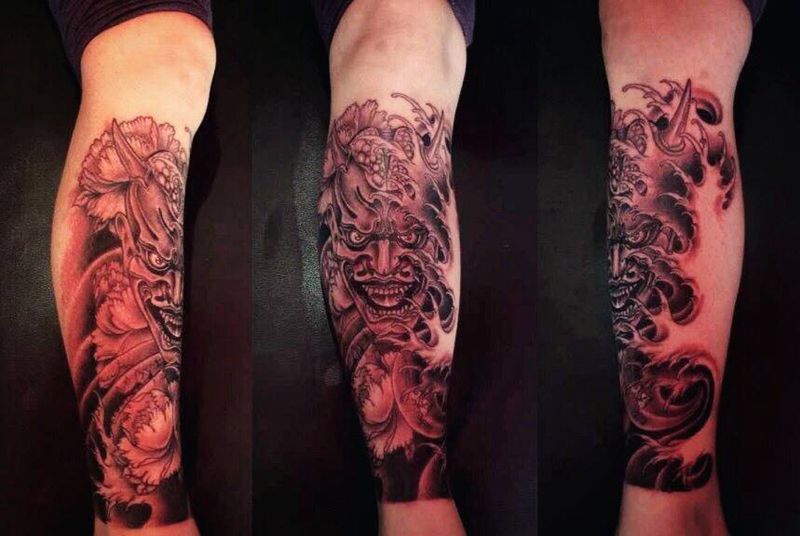 般若包小腿纹身图片