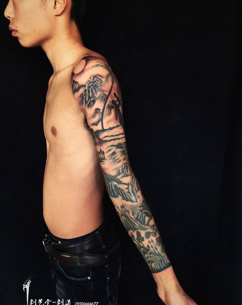 收工～纹身图片