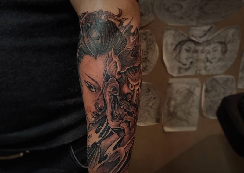 俩同款纹身图片_手臂纹身图案