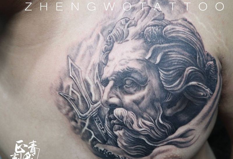 海神和家人的名字纹身图片