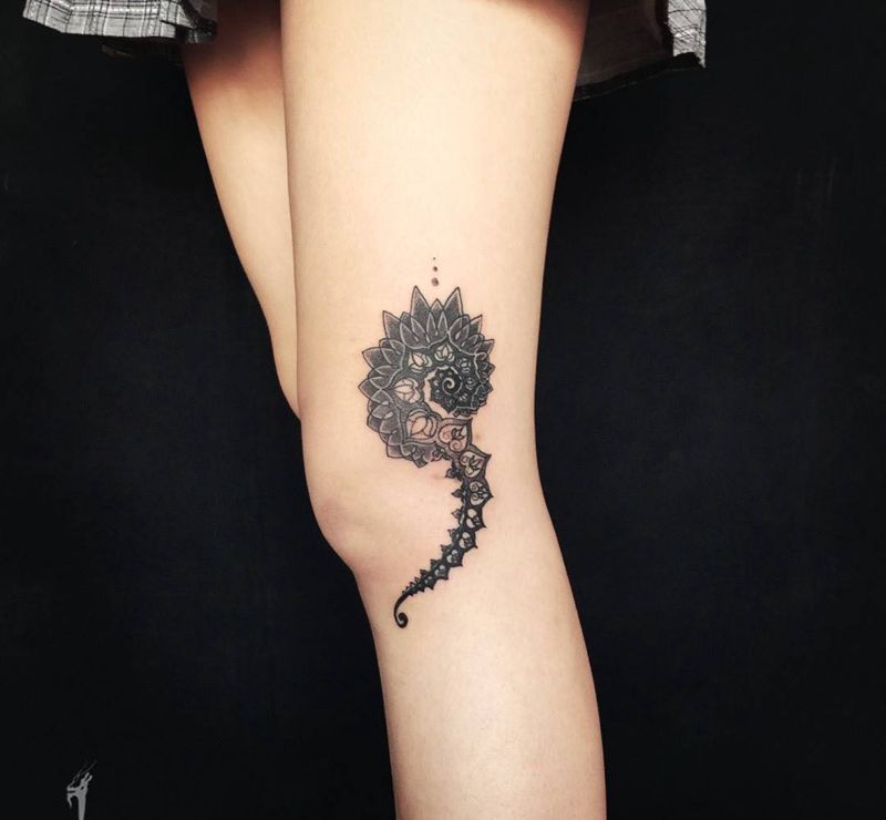 刺艺堂-刺林今日疤痕覆盖~纹身图片