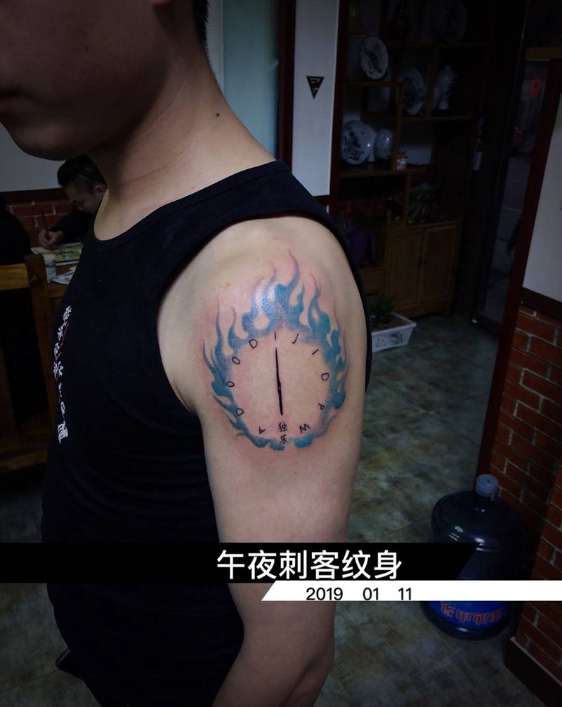 蓝火焰纹身图片