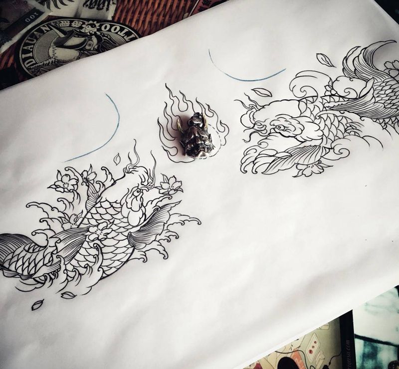 早课～纹身图片