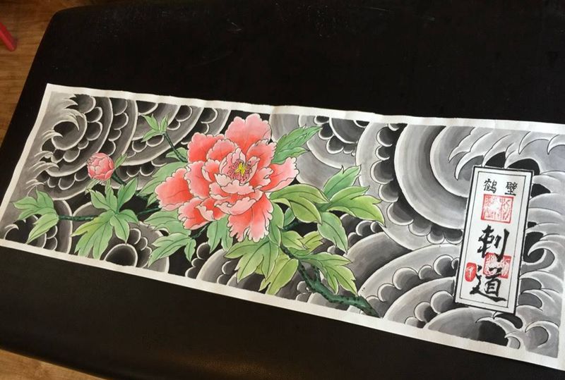 传统牡丹纹身图片