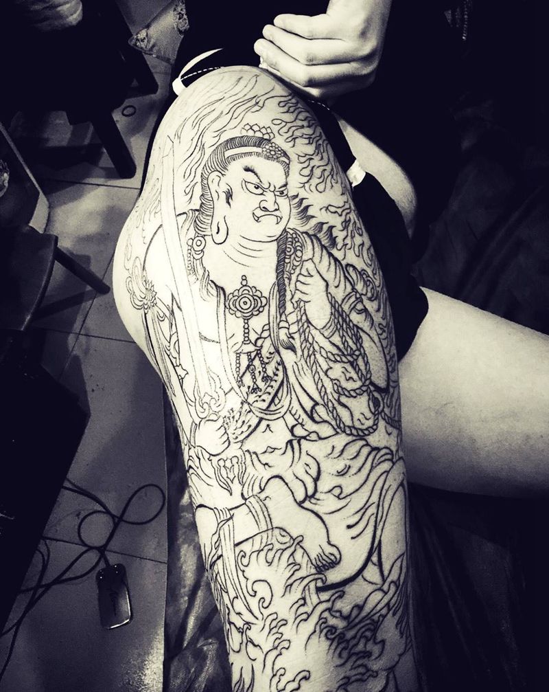 不动明王纹身图片