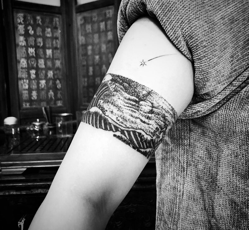 刺林今日修改作品～纹身图片_点刺纹身图案