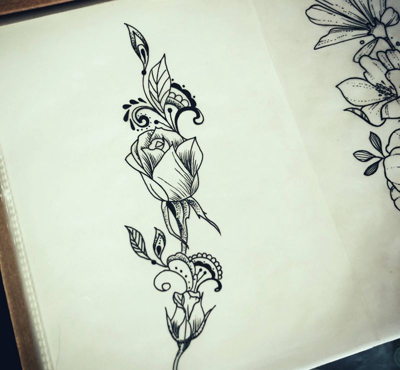 刺艺堂福利 由彫茜老师绘制手稿纹身图片_几何纹身图案